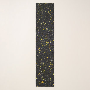 Glitter Stars3 - Gold Black Scarf