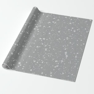 Glitter Stars4 - Silver Wrapping Paper