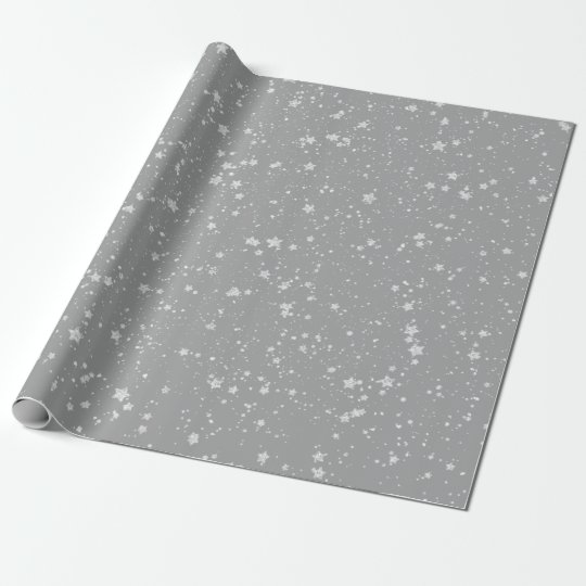 Glitter Stars4 Silver Wrapping Paper