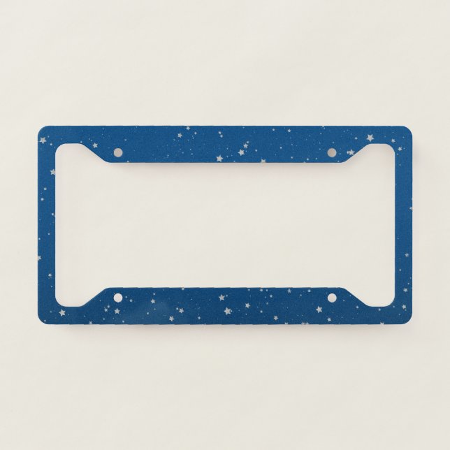 Glitter Stars 5 - Classic Blue & Silver (2020) License Plate Frame (Front)