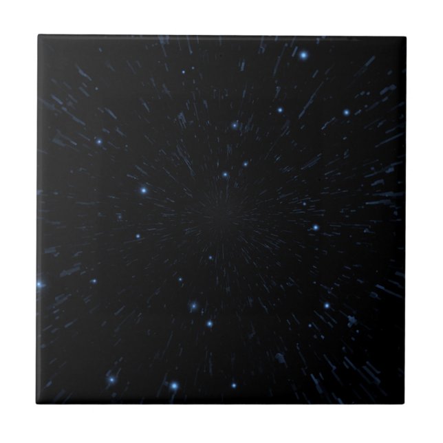 Glitter Stars - Blue Ceramic Tile (Front)