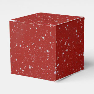 Glitter Stars - Silver Red Favor Boxes