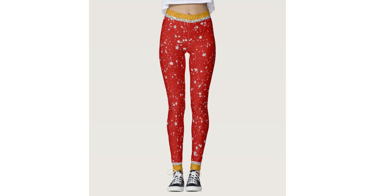 Beautiful All-Over Print Christmas Knit Wallpaper Leggings, Zazzle