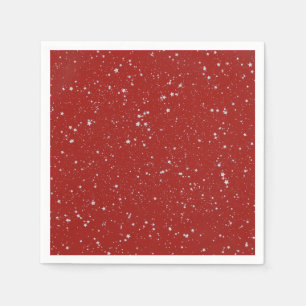 Glitter Stars - Silver Red Napkins