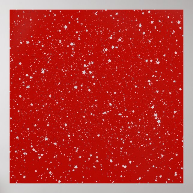 Glitter Stars - Silver Red Poster (Front)