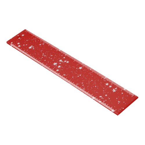 Glitter Stars _ Silver Red Ruler