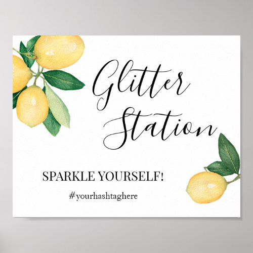 Glitter Station Lemons Bridal Shower Sign