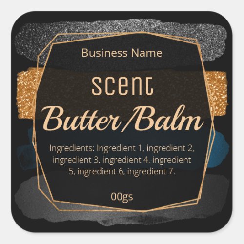 Glitter Stripe Body Butter Face Cream Lotion Label