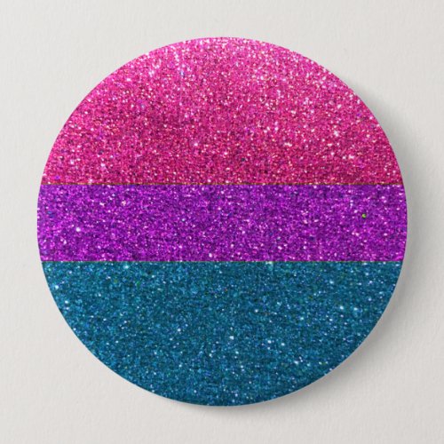 Glitter Stripe Flag LGBTQ Queer Bisexual Gay Pride Button