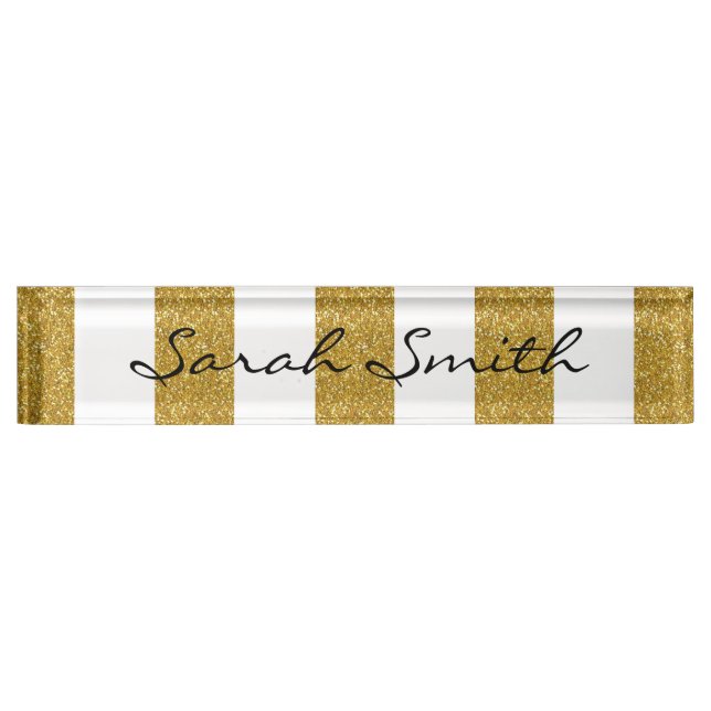Glitter Striped Name Plate (Front)