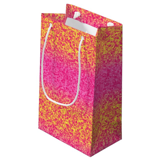 Glitter Stripes,Pink-Yellow-GIFT BAG s (Back Angled)