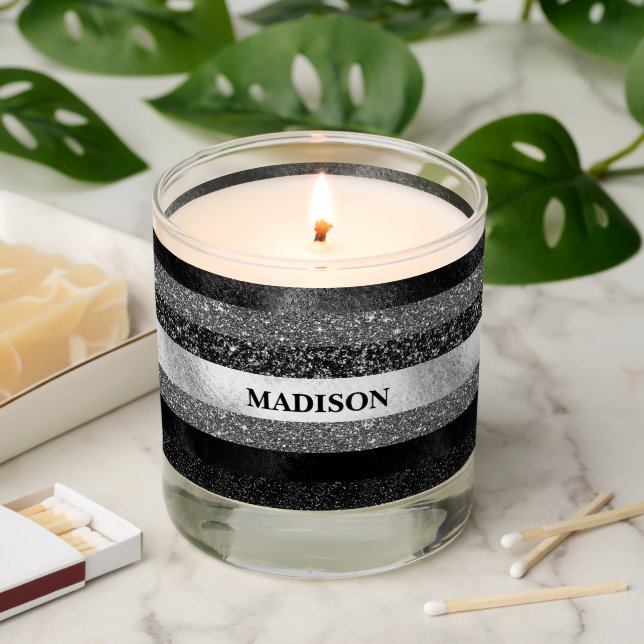 Glitter Stripes  Scented Candle (Lit)