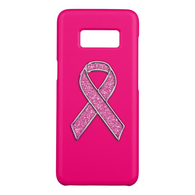 Glitter Style Pink Ribbon Awareness Design Case-Mate Samsung Galaxy Case (Back)