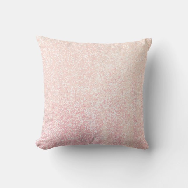 Glitter Stylish Powder Pink sequin blush pink Throw Pillow (Front)