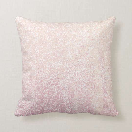 Glitter Stylish Powder Pink Sequin Blush Pink Throw Pillow