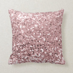 Glitter Stylist Fashion Sequin Blush Pink Rose Throw Pillow