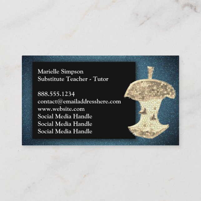 Glitter Substitute Preschool Teacher Professor     Business Card (Back)