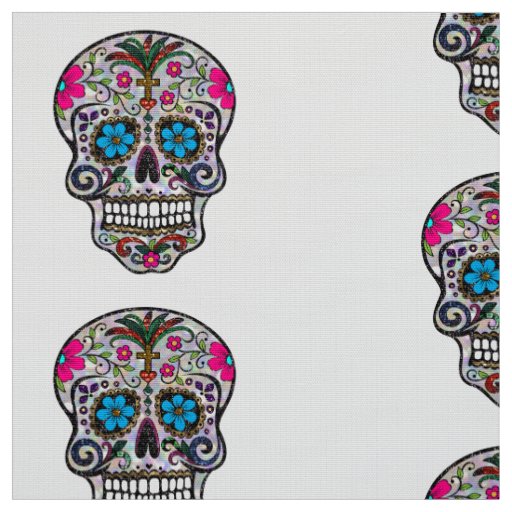 glitter Sugar Skull fabric