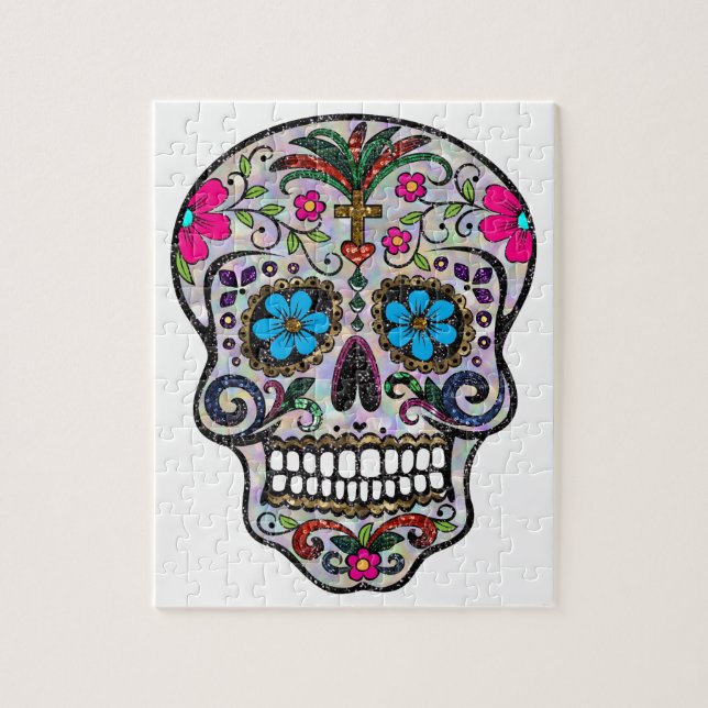 glitter Sugar Skull Jigsaw Puzzle (Vertical)
