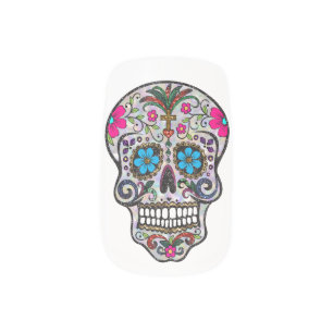 glitter Sugar Skull nail decals stickers