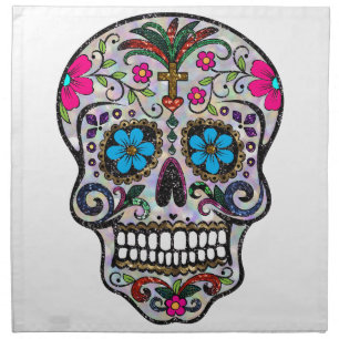 glitter Sugar Skull Napkin