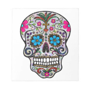 glitter Sugar Skull Notepad