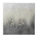 Glitter Swirl Ceramic Tile<br><div class="desc">Glitter Swirl I by Jennifer Goldberger. Design featuring beautiful grey swirls and gold flecks.</div>