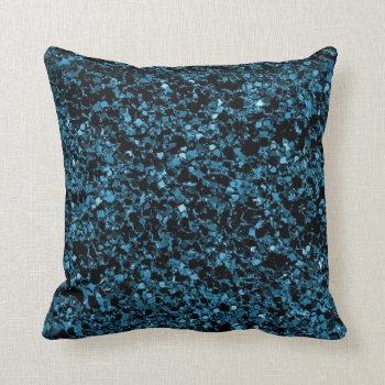 Glitter Teal Blue Texture Throw Pillow by LPFedorchak at Zazzle