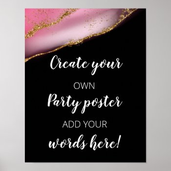 Glitter Template Make Your Own Poster by TheArtyApples at Zazzle