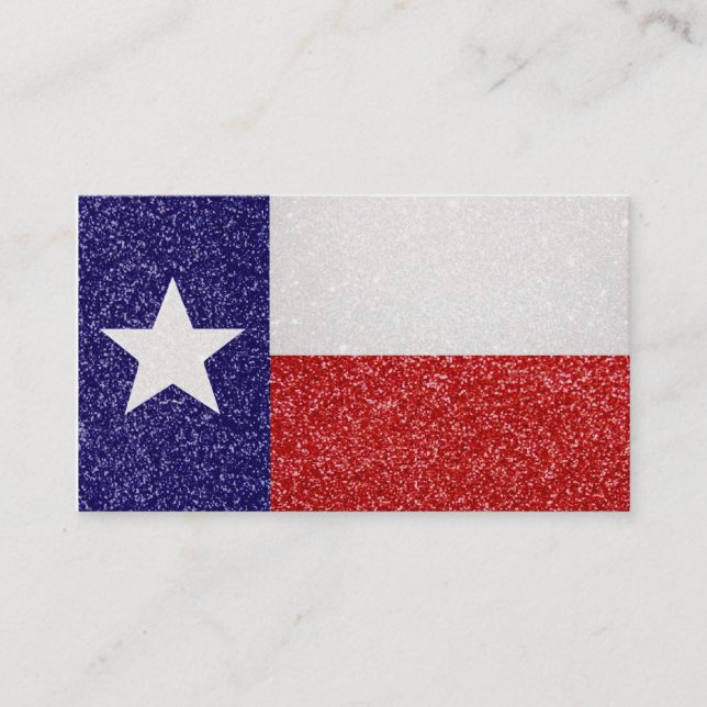 Glitter Texas flag customizable business cards (Front)