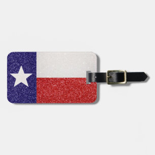 Glitter Texas flag customizable luggage tag
