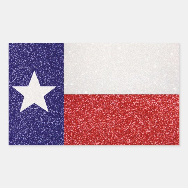 Glitter Texas flag rectangle stickers (Front)