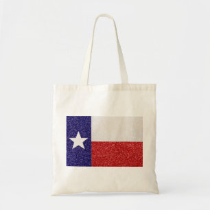Glitter Texas flag reusable tote bag