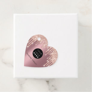 Glitter Thank Logo Rose Drips Name Pink Favor Tags