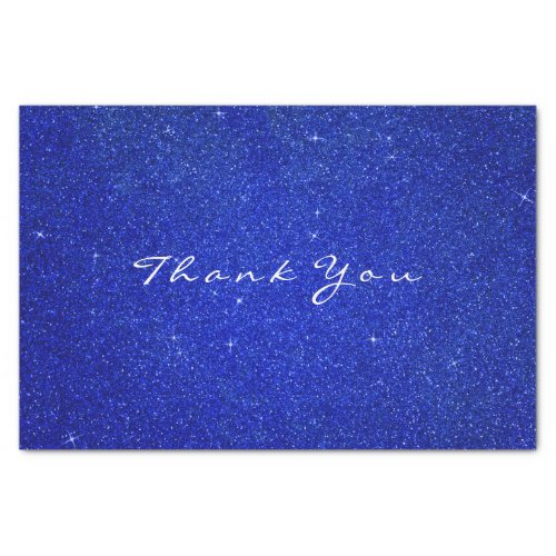 Glitter Thank You Cobalt Blue Rose Favor White Tissue Paper