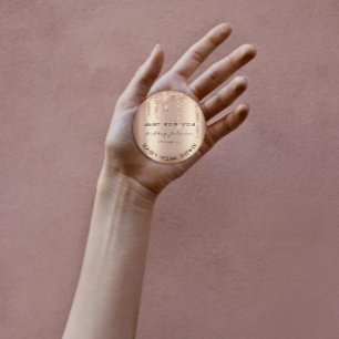 Glitter Thank You Rose Gold Made By Name Classic Round Sticker