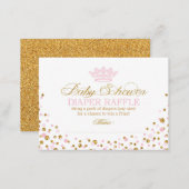 Glitter Tiara Royal Princess Diaper Raffle Ticket Enclosure Card (Front/Back)