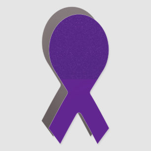 Glitter-Top Purple Awareness Ribbon Car Magnet