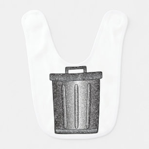 Glitter Trash Can Baby Bib