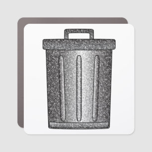 Glitter Trash Can Car Magnet
