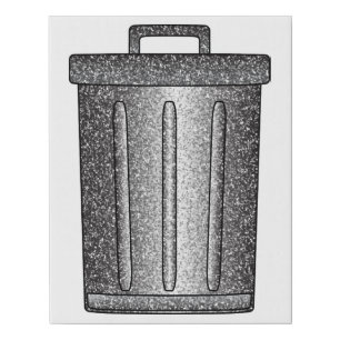 Glitter Trash Can Faux Canvas Print