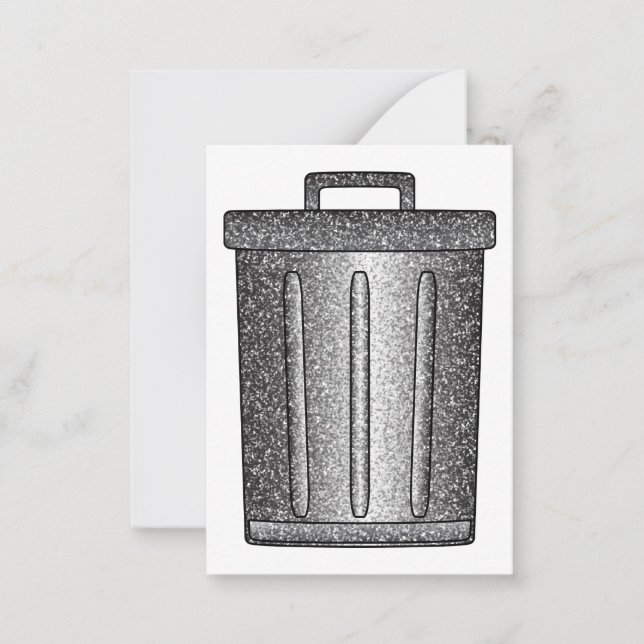 Glitter Trash Can Note Card (Front)
