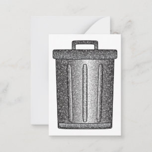 Glitter Trash Can Note Card