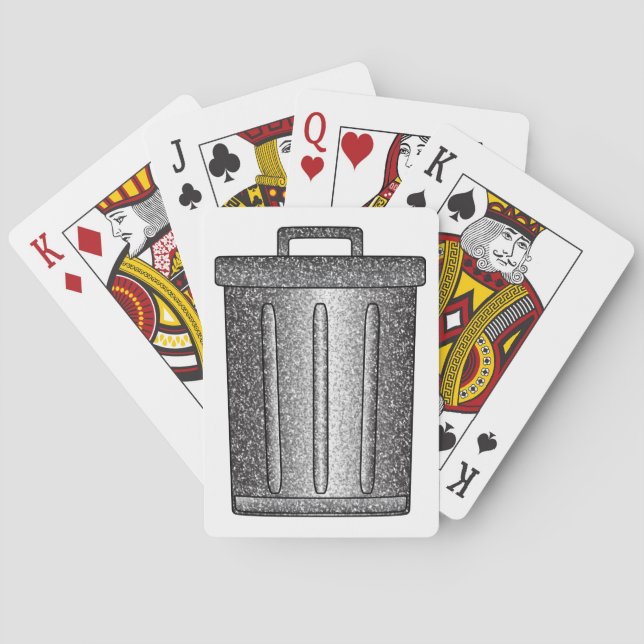 Glitter Trash Can Poker Cards (Back)