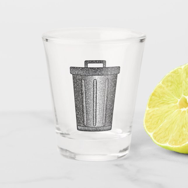 Glitter Trash Can Shot Glass (Front)