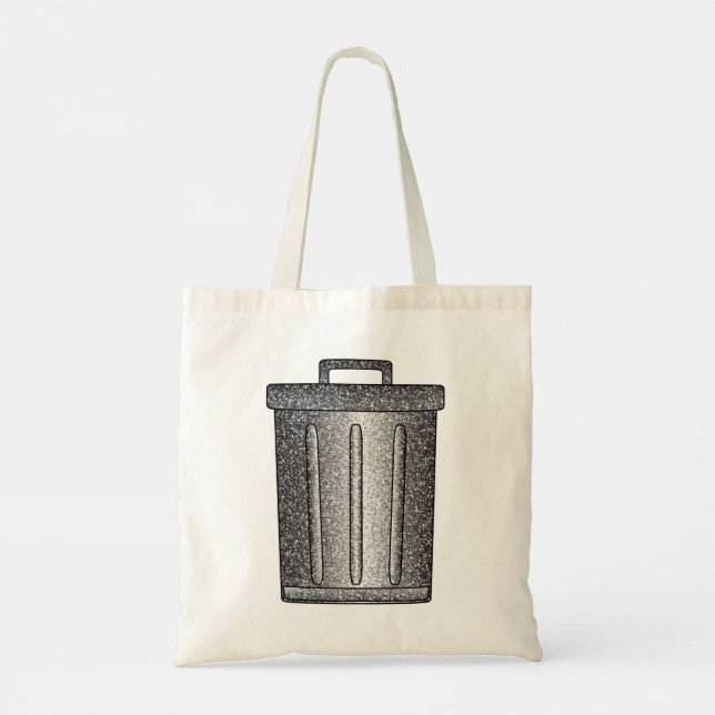 Glitter Trash Can Tote Bag (Back)