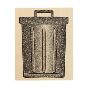 Glitter Trash Can Wood Wall Art