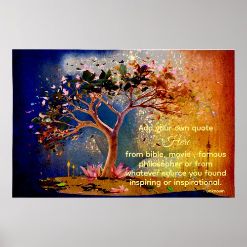  Glitter Tree Artsy Ethereal DIY Quote AP81 Poster