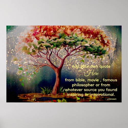  Glitter Tree Unique Ethereal DIY Quote AP81 Poster