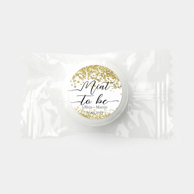 Glitter Trendy Mint to be wedding Bridal Favors (Front)